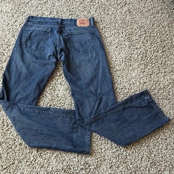 Levi's 514 Jeans Men's 34x34 Blue Denim Slim Straight Cotton Stretch Mid Rise - Picture 11 of 13